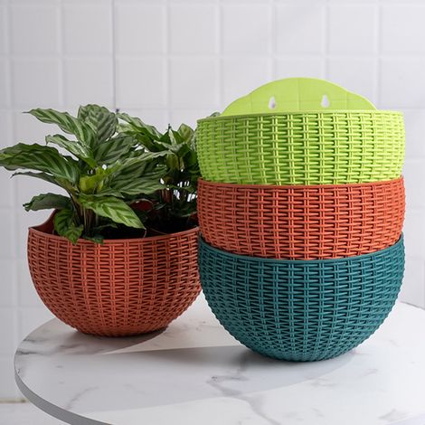Pot À Plantes Murale - Avec Réservoir D Eau Et Bouchon D Évacuation - Pour Balcon Jardin Intérieur Extérieur - 21 x 16,5 x 9,5 cm - 1 Pièce (1/5)