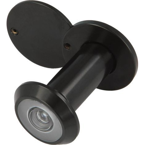 Türspion mit Weitwinkellinse. Einfache Montage. Türstärke: 35–60 mm. Durchmesser: 16 mm. Oberfläche: Mattschwarz. (1/5)