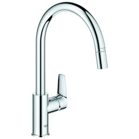 GROHE Miscelatore monocomando per lavello BauEdge 30536 bocca alta getto laminare azb. cromo, 30536000