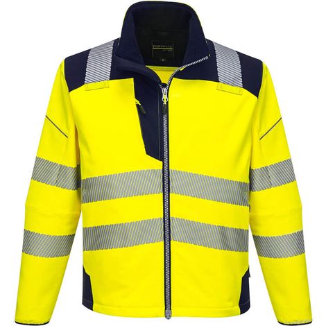 Softshell de alta visibilidad PW3 - Transpirable, impermeable y corta-viento / Amarillo Marino / L
