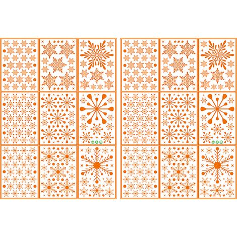 Autocollant Fenêtre Flocon De Neige - PVC Statique Sans Colle - Décoration Noël Vitre Miroir Réfrigérateur - 2 Sets Multicolores (1/5)