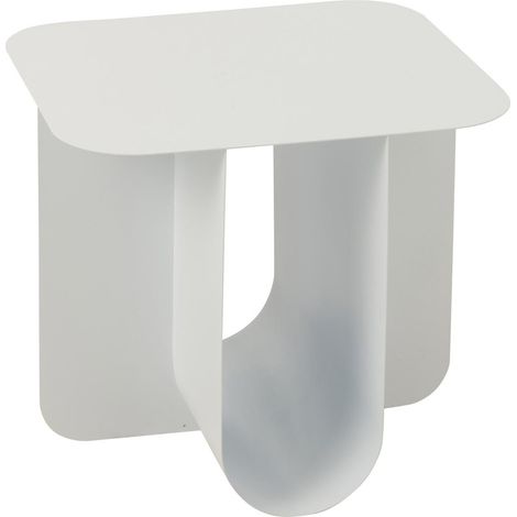 Table d'Appoint Carrée en Métal "Reva" 39cm Blanc