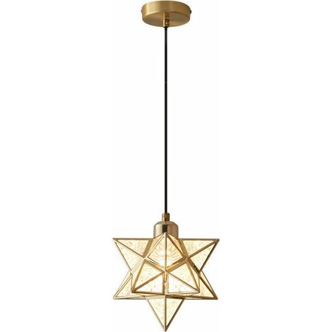 RHG Lustre étoile Morave Moderne Lampe Étoile Suspendue Transparente (Or)