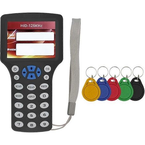 Lecteur/graveur de cartes à puce RFID NFC 10 fréquences + porte-clés 5XUID 125K 13,56 MHz RFID (1/5)