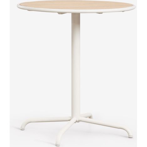 Mesa de jardín redonda Ø65 cm en acero y madera de acacia Tilda SKLUM