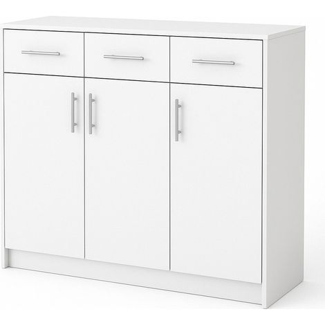 Kommode Schrank 3 Schubladen Sideboard Schlafzimmer weiss (1/5)
