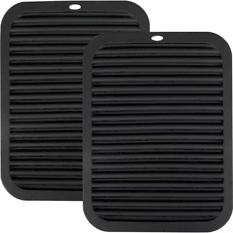 2 sets de table antidérapants en silicone noir (1/5)