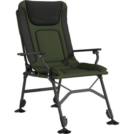 Silla de pesca con reposabrazos plegable verde vidaXL