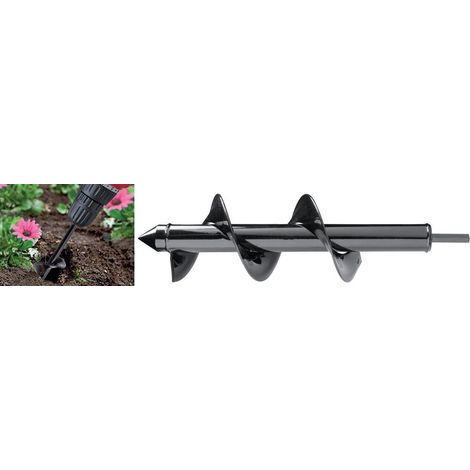 PUNTA TRIVELLA PER TRAPANO AVVITATORE SPIRALE FORI GIARDINO Ø80mm 30cm VALEX
