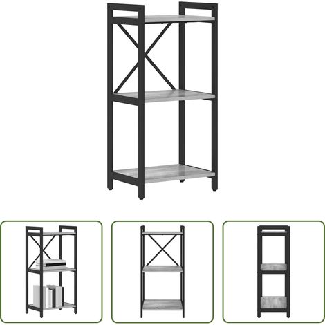 Industriestil Regal - Bücherregal Grau Sonoma 40 x 30 x 85 cm Holzwerkstoff (1/5)