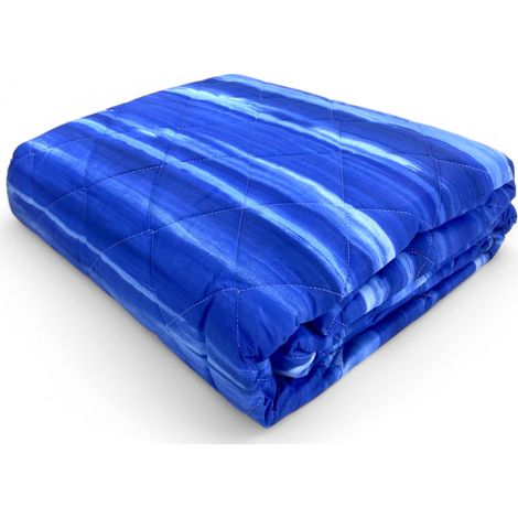 Trapuntino Leggero Kot Pennellato Blu - Quilt Primaverile Estivo - Cotone 100% - Anallergico - Made in Italy Cm. 170x270