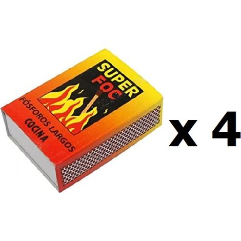 400 Mercillas Superfoc Long Focores pour la cuisine et la maison, Pack 4 Cajetillas, 5 cm