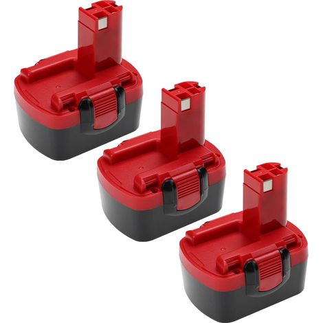 vhbw 3x Batterie compatible avec Bosch PSR 140, PSR 14.4/N, PSR 14.4VE-2(/B), PSR 14.4, PSR 14.4-2 outil électrique (2500 mAh, NiMH, 14,4 V)