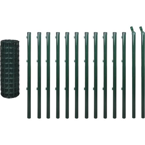 Maison Exclusive - Eurozaun Stahl 25 x 1,2 m Grün