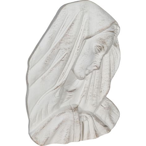 WALL DECORATION MADONNA FACE ANTIQUE WHITE FINISH MADE IN ITALY