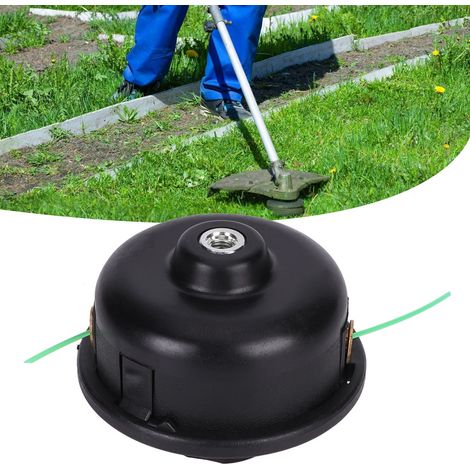 Tête de coupe-bordures, pièces détachées pour tondeuse à gazon, accessoires pour débroussailleuse, en plastique noir, durable (1/5)