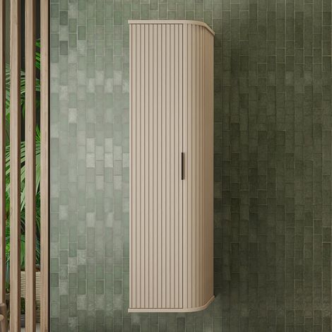 Elegance Glamour Style Tall Bathroom Cabinet - Cashmere