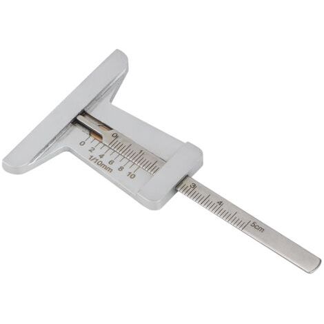 Étrier de jauge de profondeur de bande de roulement de veines de pneu conique en acier inoxydable 0-50mm