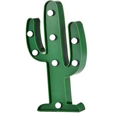 Lampe cactus LED verte moyenne à piles, alimentée par LED, idéale pour les décorations de Noël, de mariage et de fêtes à la maison. (1/5)