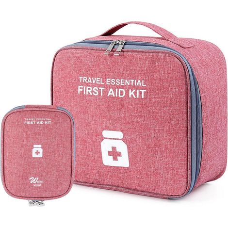 Sacoche Médicaments Voyage Set 2 pièces, Grande Capacité, Imperméable, Polyvalent