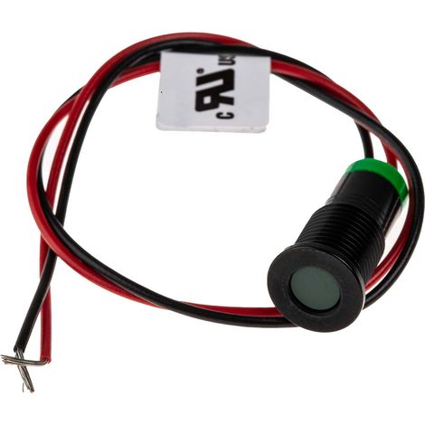 Voyant LED lumineux Vert RS PRO, dia. 8mm, 2V c.c., IP67 ( Prix pour 1 ) (1/3)