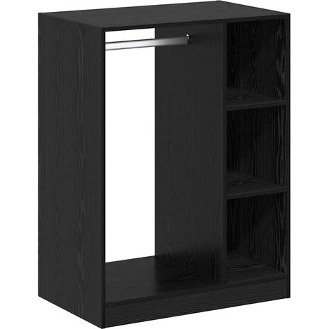 Armario rectangular moderno con 3 estantes amplio espacio de almacenamiento interior en madera de roble negro 020052520 (1/5)