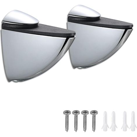 Glasbodenträger, 2 Stück Verstellbare Glasregal Halterung Zinklegierung Glashalter Fensterbrett Halterung Glasklemme für Regalböden mit Einer Glasstärke von 3-20 mm (1/5)