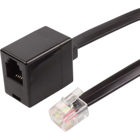 Cable extensor teléfono RJ11 6P4C 10 M Negro (1/5)