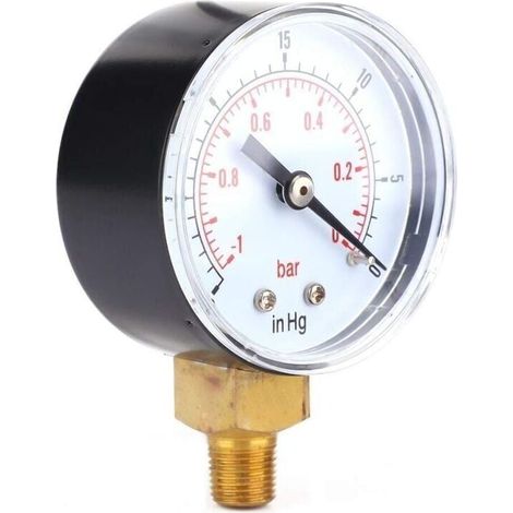 Vakuummeter -1-0 bar -30-0 inHg 50 mm 1/8 BSPT Bodenanschluss für Luft Wasser Öl (1/4)