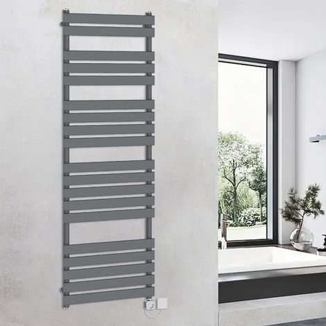 Thermostatic Towel Rail Prefilled Electric Sand Grey 1800x600mm (1/5)