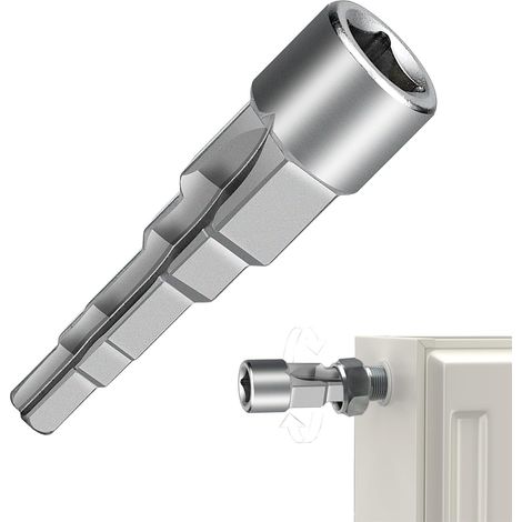 Clé étagée universelle Clé à douille pour robinet de radiateur de plomberie avec carré conducteur 1/2" 5 positions pour embouts de robinet de radiateur de plomberie (1/5)