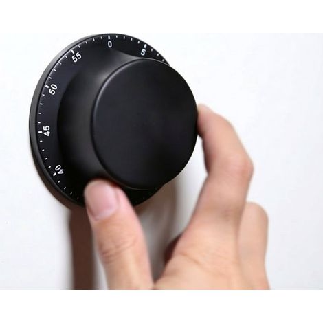 Küchentimer aus Edelstahl, verbesserte Version des Magnettimers, professionelles Zeitmessgerät, mechanisches Gehäuse ohne Batterien (schwarz) (1/4)