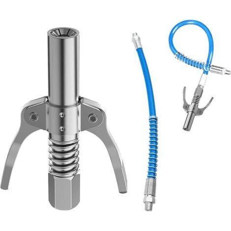 2x Fettpumpenkupplung mit flexiblem Schlauch, kompatibel mit allen 1/8"-Fettpressendüsen, Fettpumpenkupplung, Fettpressenanschluss (1/5)