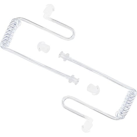 2 pièces Tube acoustique, transparent, gel de silice, lavable, pour talkie-walkie Motorola Kenwood Baofeng (1/5)
