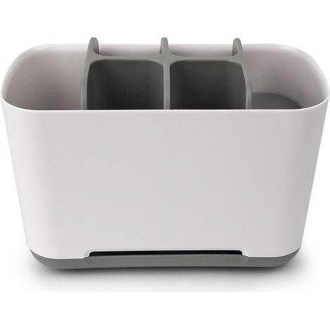 Porte-brosses à dents - Organisateur de brosses à dents - Support minimaliste pour brosses à dents électriques - Rangement salle de bain - Séchoir - Accessoires de salle de bain - Gris et blanc - 18 x (1/5)