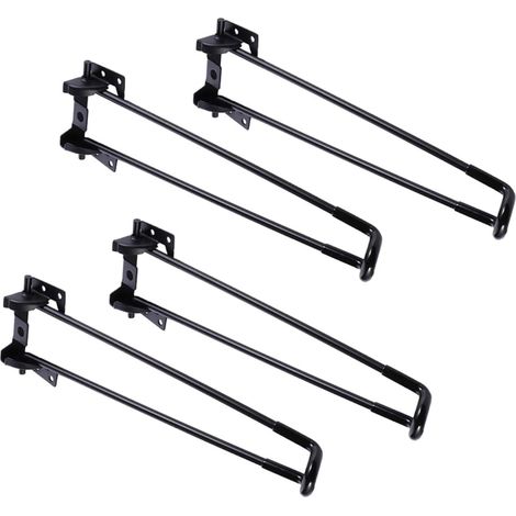 de 4 pieds de table pliables en m tal noir en fer pour (1/5)