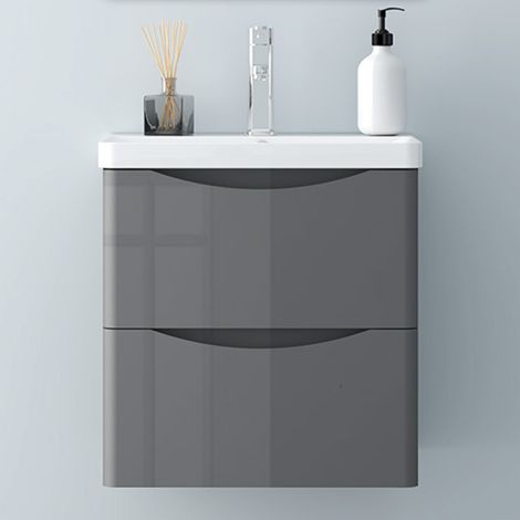 Waschbeckenunterschrank,Anthrazit, mit Waschtisch,49.5x50x34.5cm (1/5)