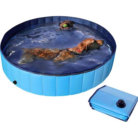 Piscine pour Chien – Ø 120 cm, Hauteur 30 cm – Pliable, en PVC – Piscinette Pataugeoire Baignoire Pliable pour Animaux de Compagnie (1/5)
