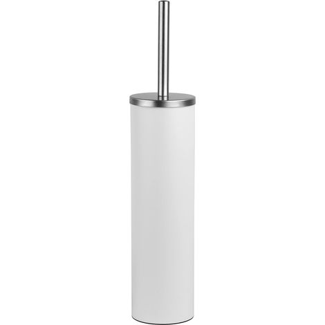 Brosse de toilette et porte -Brosse nouveau design supérieur tête deBrosse en silicone couvercle en acier inoxydable amélioré (blanc) (1/5)