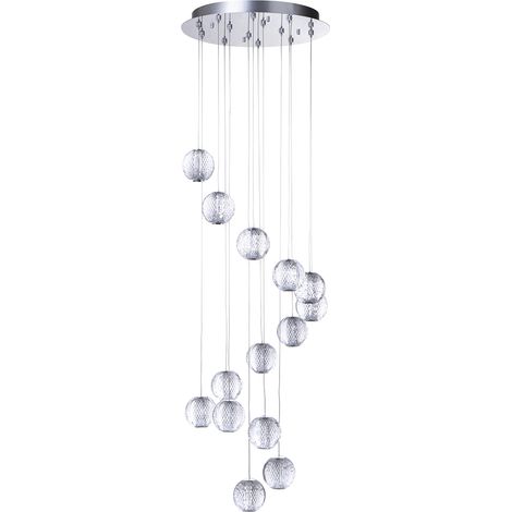 Visconte Tutti Ceiling Pendant LED 14 Light With Cut Glass Ball Shade - Chrome (1/5)