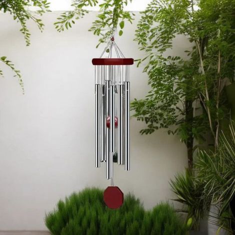 Carillon Éolien - 70 Cm - 6 Tubes En Aluminium - Pour Jardin Terrasse Balcon - 1 Pièce (1/5)