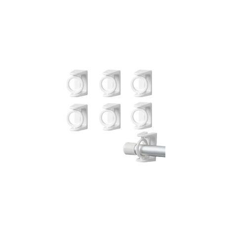 6 Pièces Support Tringle Rideaux sans Percage Crochet Rideau Accroche Rideau sans Percage Barre de Rideau sans Percage Accroche Rideau Convient à Toutes Les Surfaces Lisses et Planes (1/4)