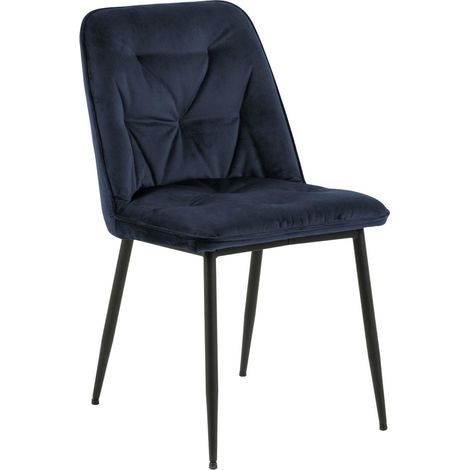 Silla tapizada estándar Brooke con patas de metal azul marino. (1/5)