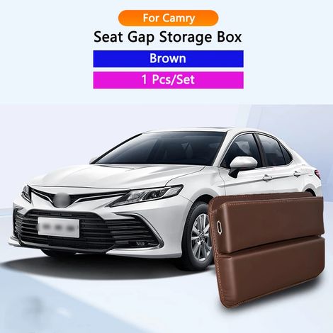 (Marron Camry) Boîte de rangement pour l'espace entre les sièges, en cuir, pour Toyota RAV4, Camry, Corolla, Cross et Avalon (1/5)