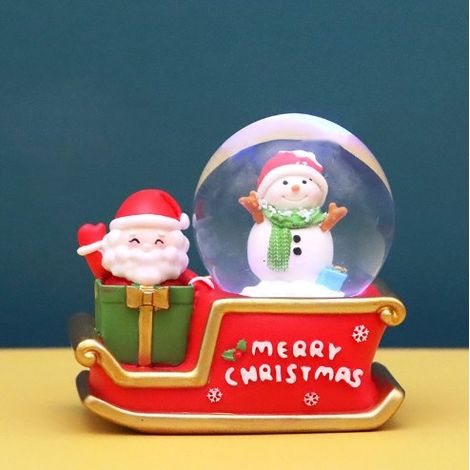 Nouvelle boule de cristal lumineuse en forme de traîneau de Noël, décoration Père Noël, cadeau de Noël pour étudiants (1/5)