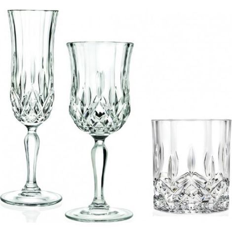 Set 18 Pezzi 6 Calici Vino 6 Calici Flute + 6 Bicchieri Acqua in Vetro Opera RCR (1/2)