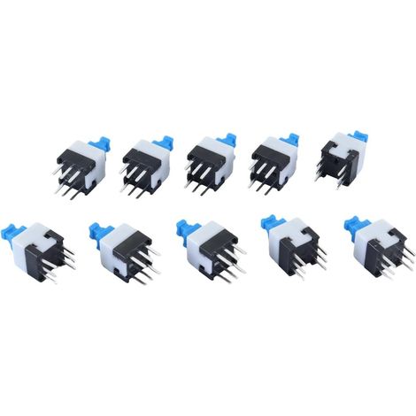 Lot de 10 Micro-interrupteurs à Bouton-Poussoir autobloquants 7 x 7 mm pour plaques d'essai et soudage, 6 Broches (1/5)