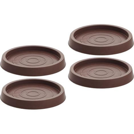 HOMSFOU Lot de 4 dessous verre en caoutchouc marron, protecteurs