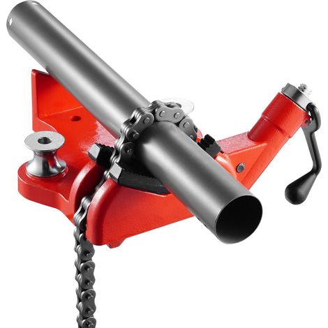 Étau à chaîne robuste pour tuyaux de 1/2" à 8", chaîne de 34,6", base en fonte, idéal pour plomberie et réparation automobile. (1/5)