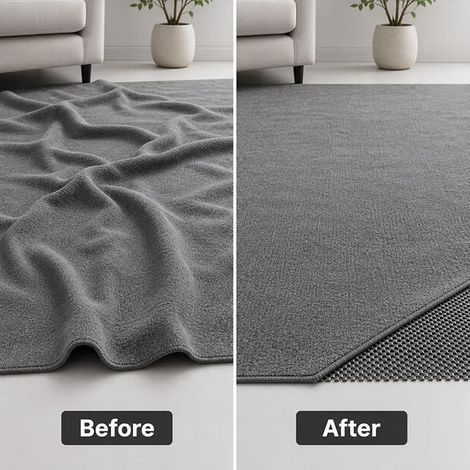 Tapis Antidérapant, 60x150cm PVC Anti Derapant Tapis Gris (1/2)